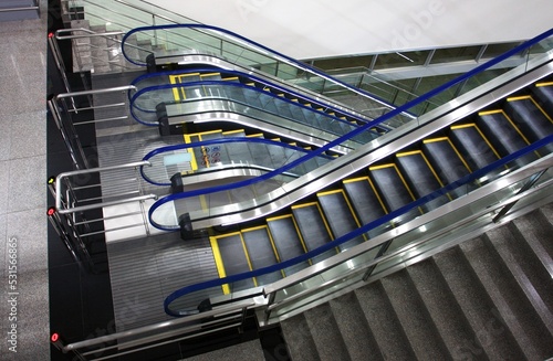 Modern Airport Interior with escalators