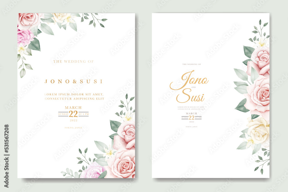 Beautiful Floral watercolor Wedding invitation Card