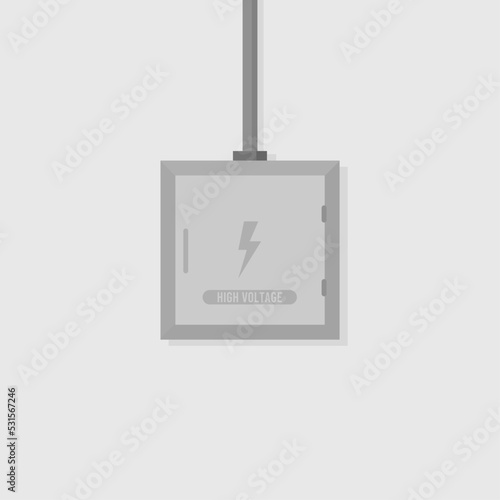 electric panel flat illustration with lightning logo and high amperage photo
