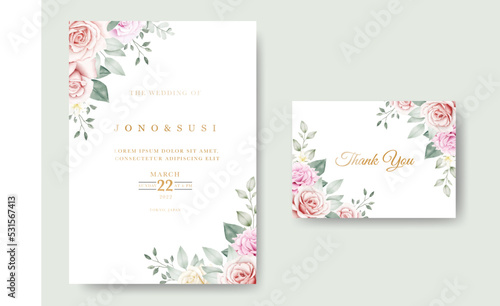 Beautiful Floral watercolor Wedding invitation Card