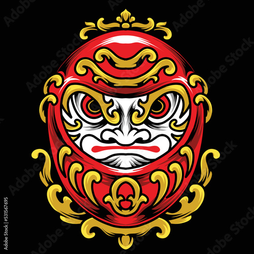 Illustration vector graphic of daruma,can be used as a poster,merch,t-shirt design,etc