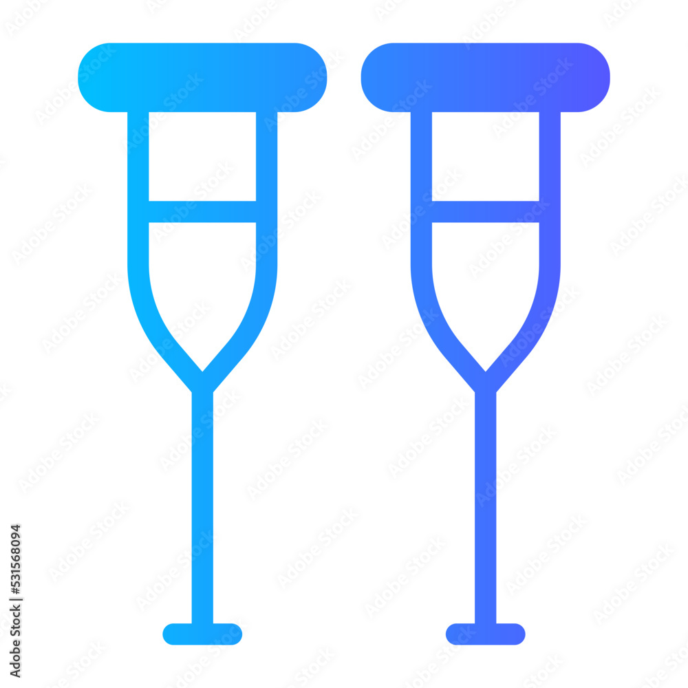 crutches gradient icon crutches gradient icon