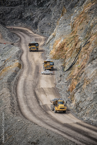 Open pit mine industry, big yellow mining truck for coal anthracite. © CA[P]IXEL