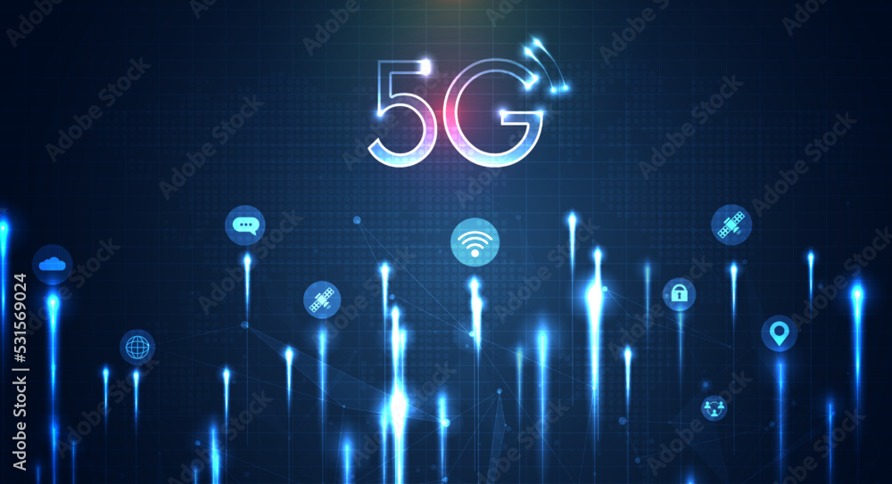 Communication technology for internet business. fiber optic, speed line and futuristic background for 5g or 6g technology wireless data transmission, high-speed internet in abstract. vector design Communication technology for internet business. fiber optic, speed line and futuristic background for 5g or 6g technology wireless data transmission, high-speed internet in abstract. vector design
