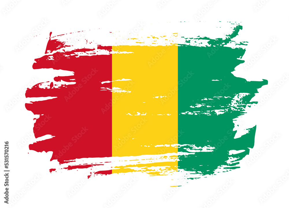 Obraz premium Grunge style textured flag of Guinea country