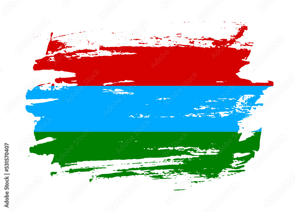 Grunge style textured flag of Karelia country Grunge style textured flag of Karelia country