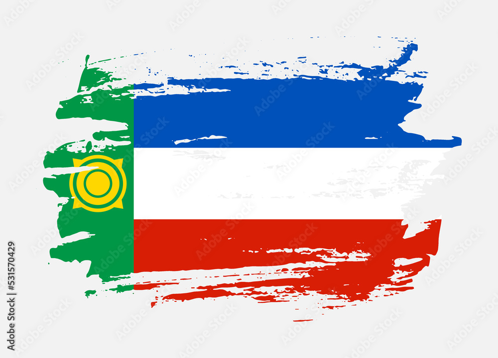 Grunge style textured flag of Khakassia country Grunge style textured flag of Khakassia country