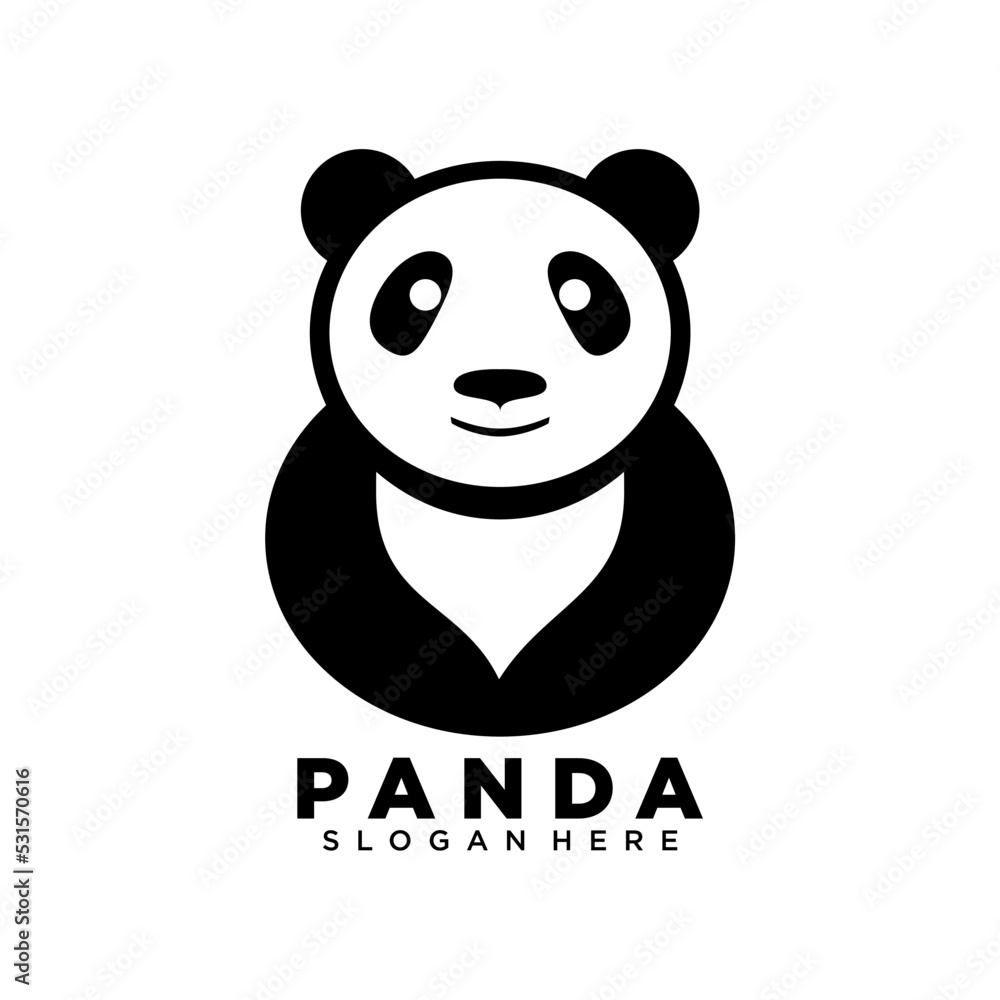 panda logos. panda template logo. panda graphic illustration vector