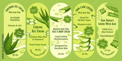 Label for natural aloe vera gel packaging design