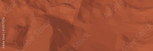 3D low polygon desert environment of Mars. Weathered rock terrains.