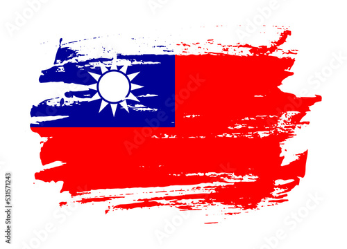 Grunge style textured flag of Taiwan country