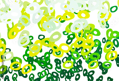 Light Green, Yellow vector texture with disks.