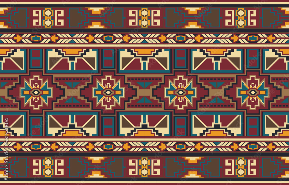 Geometric ethnic pattern seamless design for background or wallpaper. Geometric ethnic pattern seamless design for background or wallpaper.