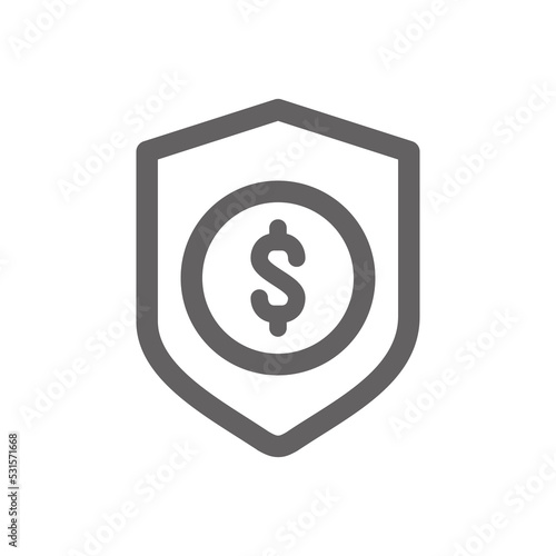 Money protection icon . Perfect for business website or user interface applications. vector sign and symbol 