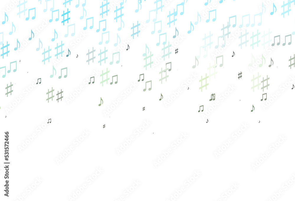 Light Blue, Yellow vector pattern with music elements.