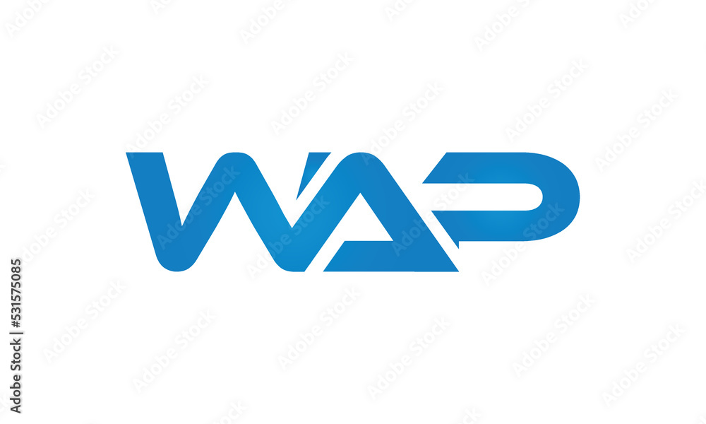 WAP monogram linked letters, creative typography logo icon WAP monogram linked letters, creative typography logo icon