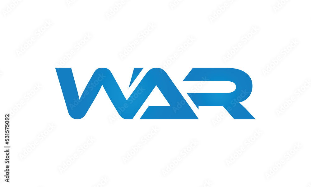 WAR monogram linked letters, creative typography logo icon WAR monogram linked letters, creative typography logo icon