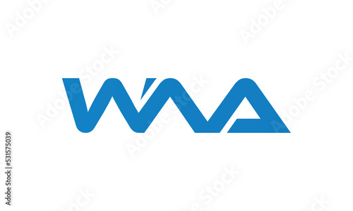 WAA monogram linked letters  creative typography logo icon