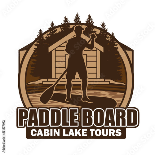 Paddle Board Logo Design for Renting with Cabin Tours