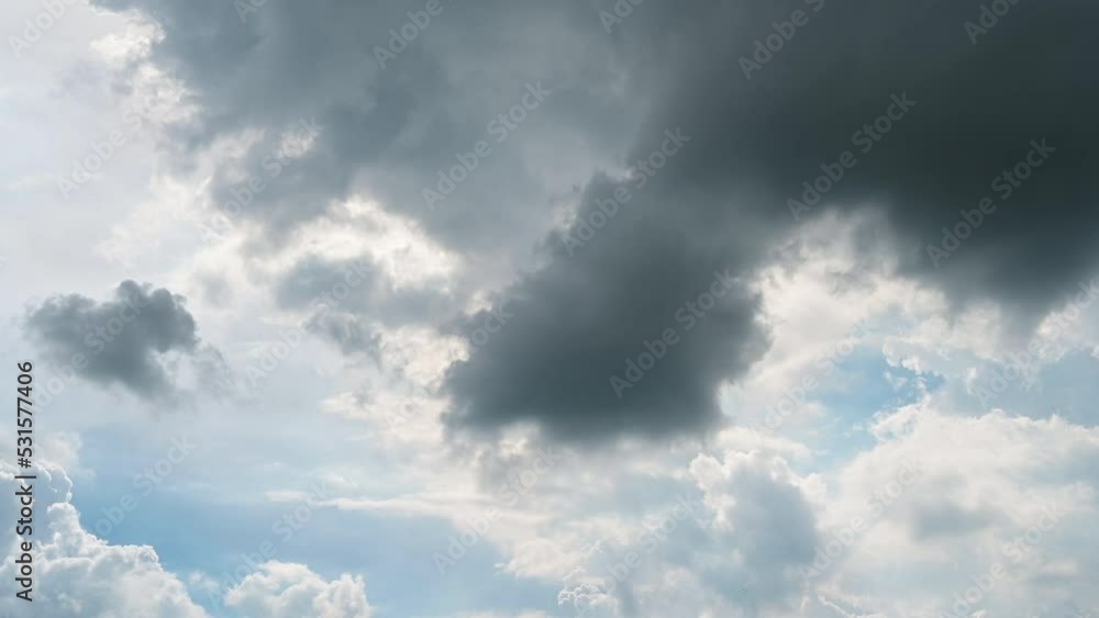 Timelapse of the dramatic dark storm sky and cloud with 4k resolution. The world climate change concept.