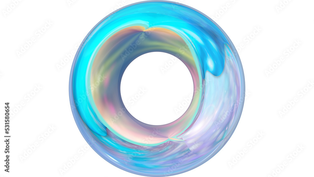 Blue and white ring on an isolated background Blue and white ring on an isolated background