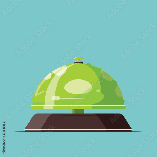 Concept illustration of a Hotel service bell shaped like a mushroom