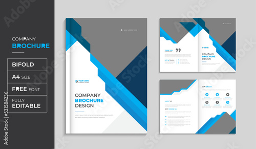 Geometric corporate business profile template creative company business fold brochure book cover page annual report abstract colorful magazine layout a4 multipurpose advertising marketing agency