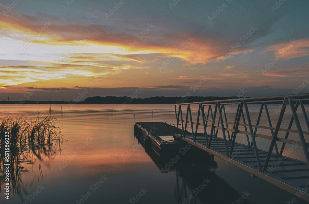 Obraz premium #1田舎の朝焼け