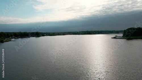 A stormy day shows heavy clouds over Mona Lake. photo