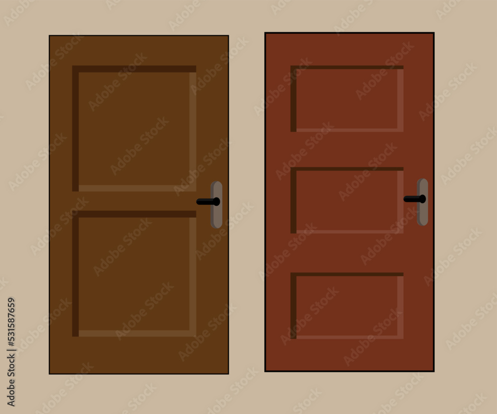 a set of wooden door vector illustrations a set of wooden door vector illustrations