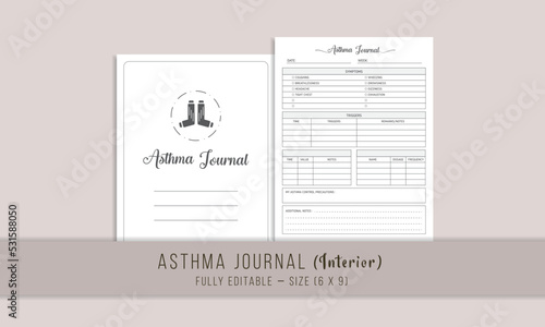 Asthma journal kdp interior template design
