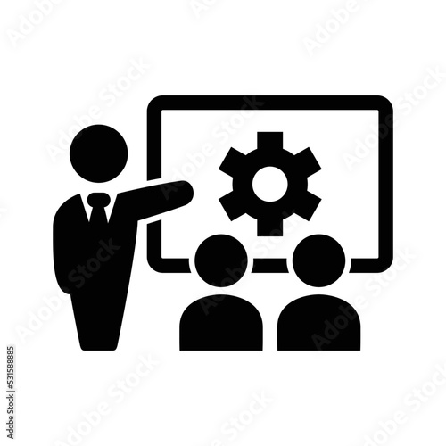 Business job training icon vector graphic illustration