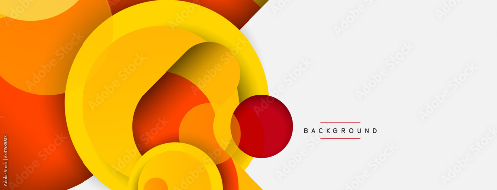 Creative geometric wallpaper. Minimal abstract background. Circles composition vector illustration for wallpaper banner background or landing page Creative geometric wallpaper. Minimal abstract background. Circles composition vector illustration for wallpaper banner background or landing page