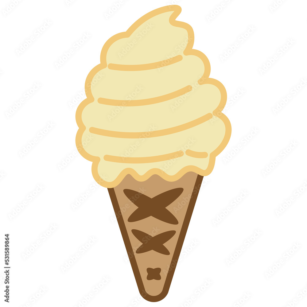 Cartoon Vanilla Ice Cream Cone Illustration Cartoon Vanilla Ice Cream Cone Illustration