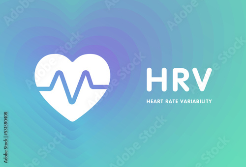 Heart Rate Variability concept illustration. HRV - variance in time between heartbeats, beat-to-beat interval.