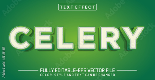 Celery text 3d editable style effect