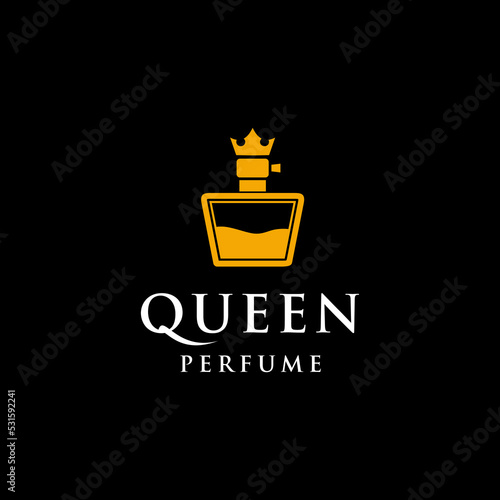 Queen perfume logo design.with crown symbol 