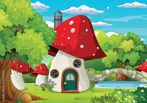 Fantasy forest cartoon background