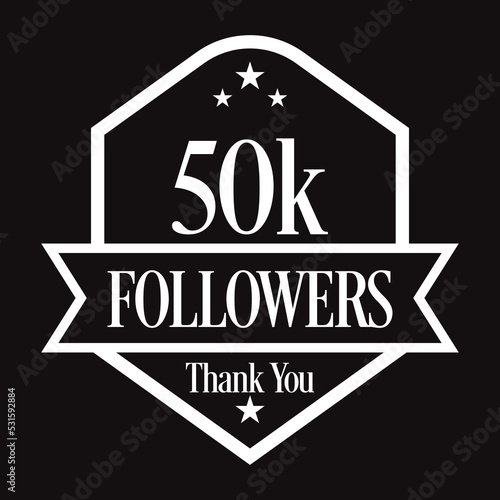 Thank you 50K followers, 50000 followers celebration, Vector Illustration