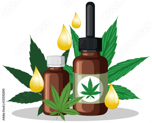 Cannabis oil in a glass bottle