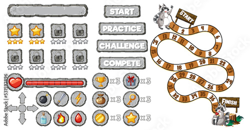 Game element template design set