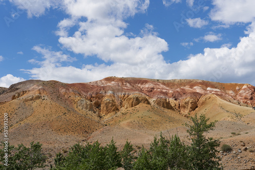 The beautiful mountains of Altai. "Mars 1" red mountains, hiking trails. 