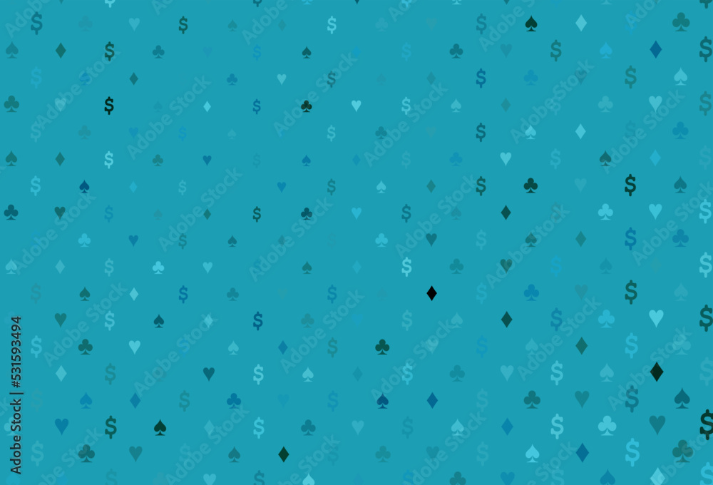 Light blue vector texture with playing cards. Light blue vector texture with playing cards.