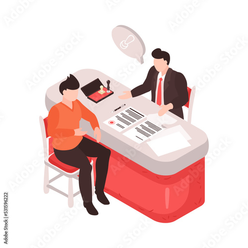 Isometric Notary Illustration