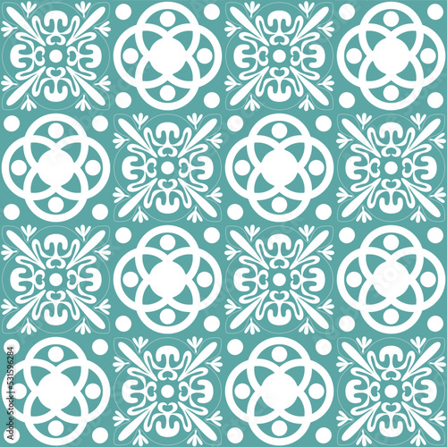 Trendy seamless pattern for ceramic tiles in spanish portuguese retro style  illustration eps square