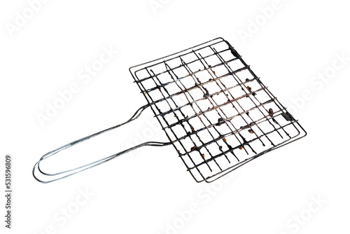 Foto Rust colander grating grill for roast isolated
