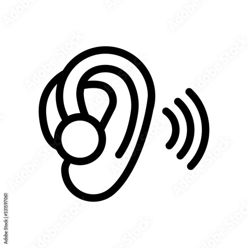 hearing aid line icon illustration vector graphic