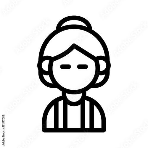 old woman line icon illustration vector graphic