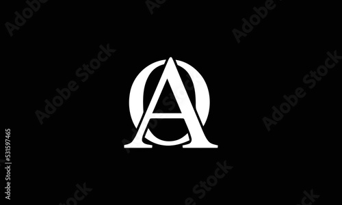 Alphabet letters Initials Monogram logo AO, OA, A and O