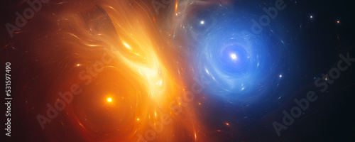 Fototapeta Naklejka Na Ścianę i Meble -  Cool and hot star space nebula galaxy background